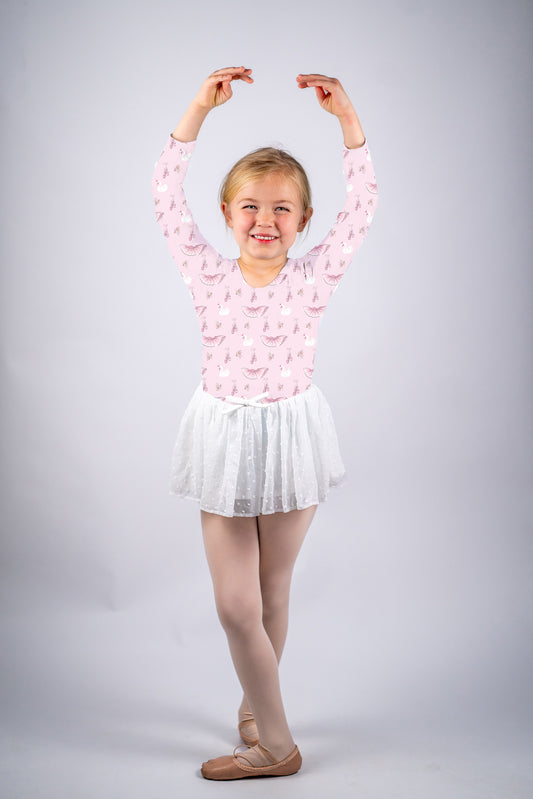 Twinkle + Twirl Long Sleeve Leo - Dreamy Ballerina