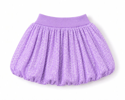 Girls Sequin Bubble Skort - Pretty in Purple