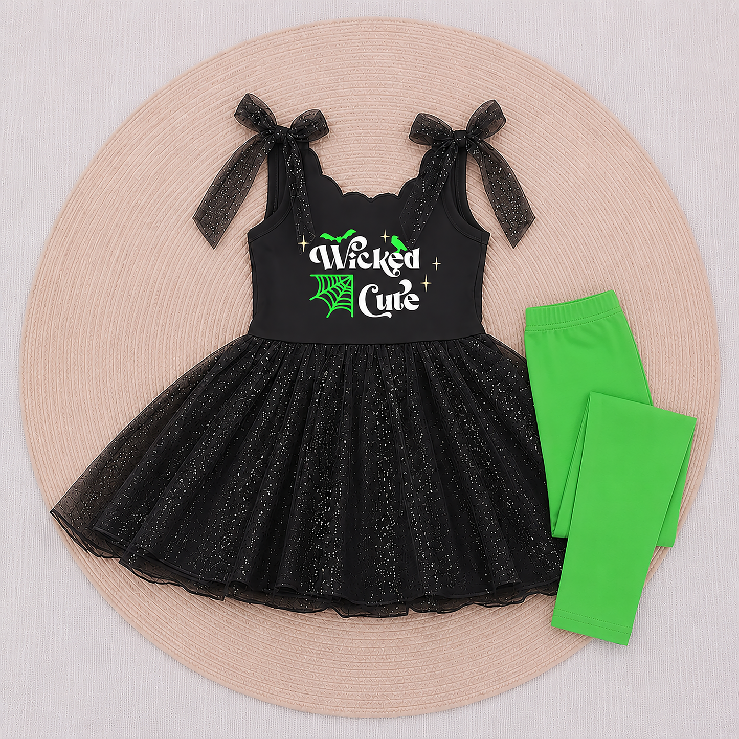 Glam Twirl Dress  - Wicked Green