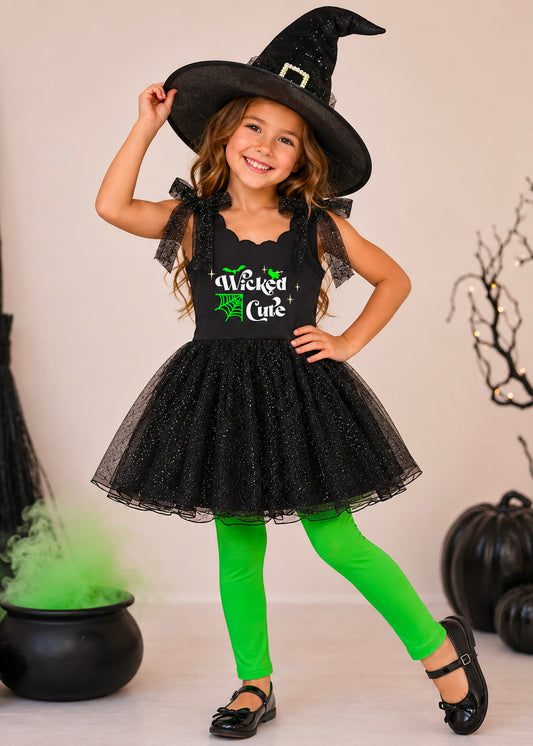 Glam Twirl Dress  - Wicked Green