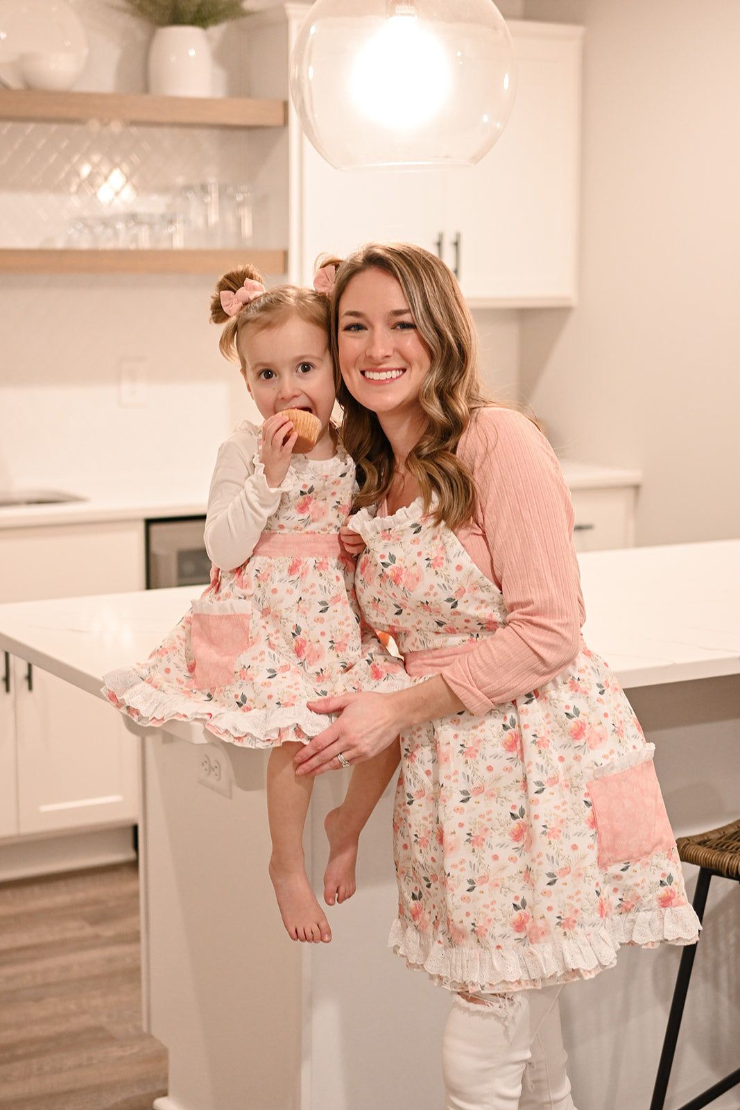 Mother Daughter Rose Fairytale Matching Aprons