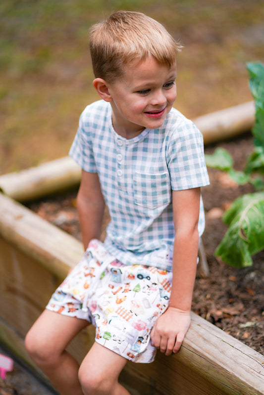 Boys 2 Piece Set - Charming Farm