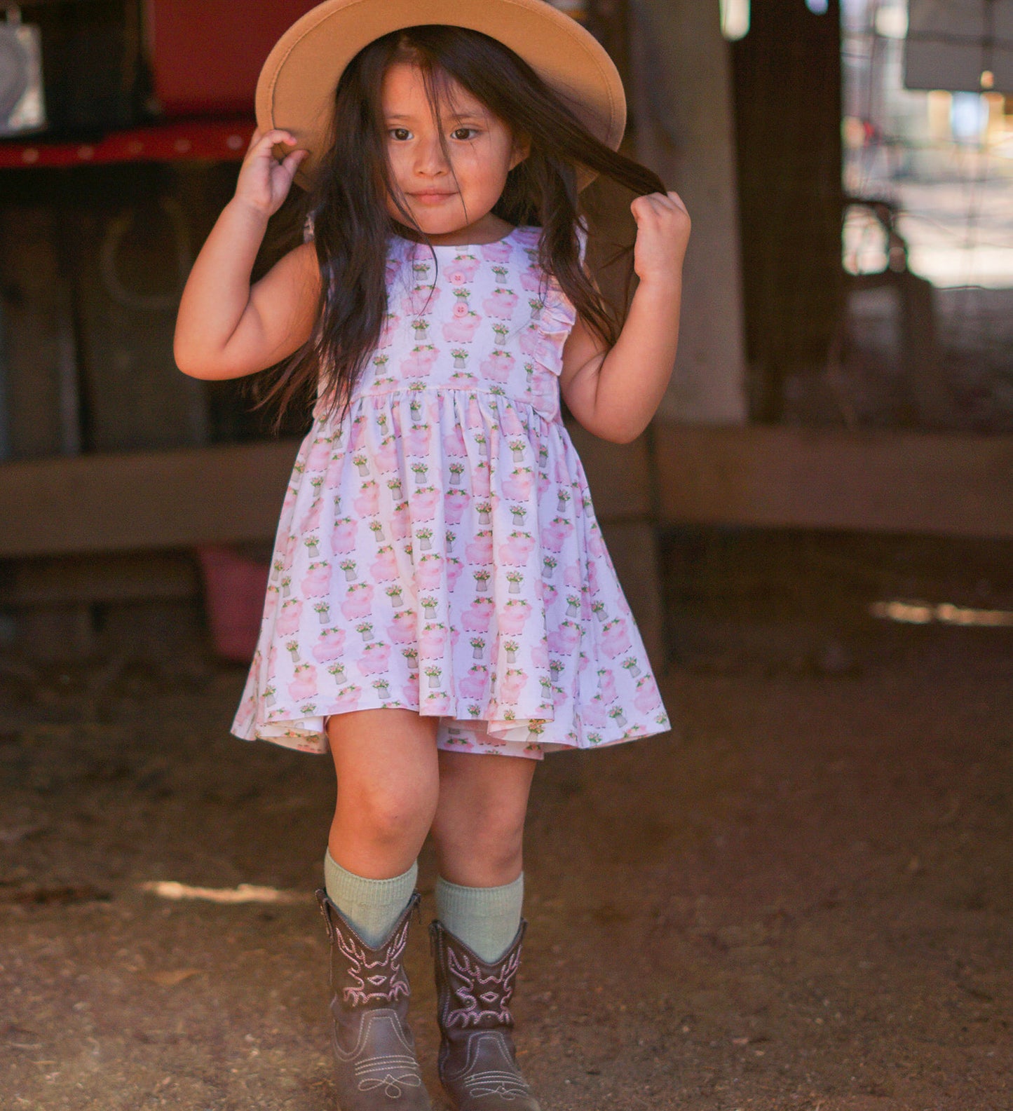 Floral Piggies Tunic Set - Charming Farm